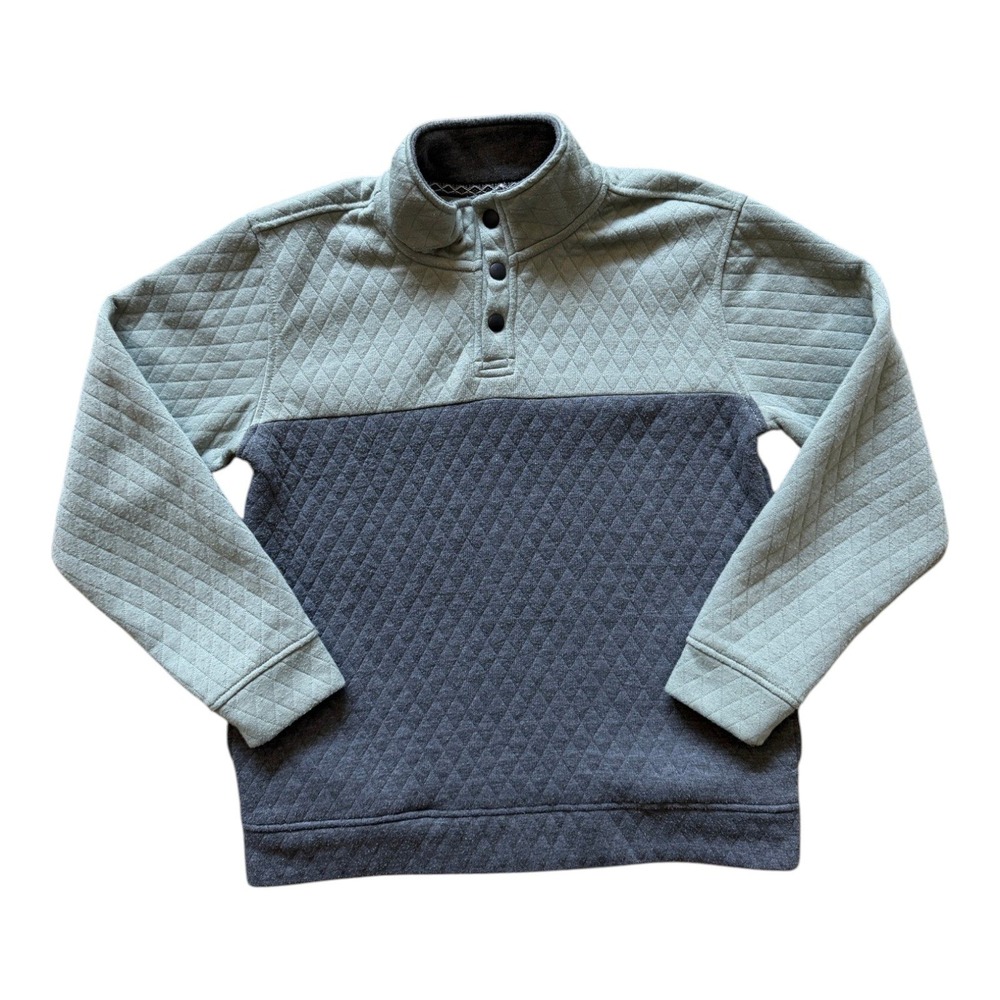 Departwest Quilted Snap Pullover Gray Colorblock - Size L